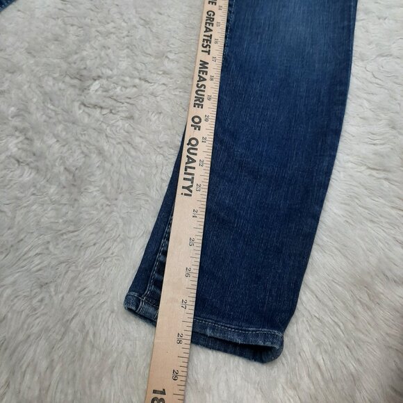 True Religion Women's Blue Skinny Flap Pocket Distressed Denim Jeans Size 26 - Picture 7 of 10